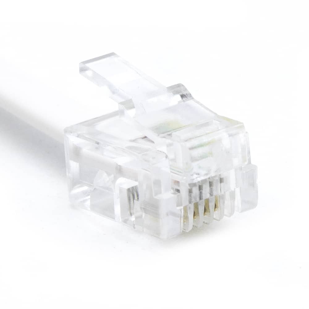 Cable de telefono RJ11 6P4C M-M 10 M Blanco
