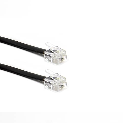 Cable de telefono RJ11 6P4C M-M 6 M Negro