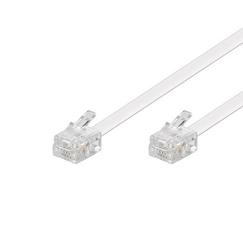 Cable de telefono RJ11 6P4C M-M 10 M Blanco