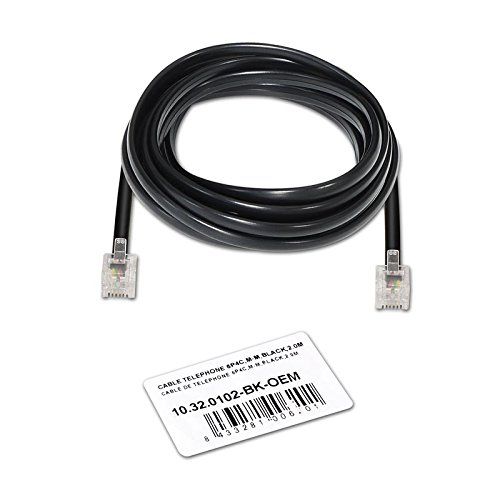 Cable de telefono RJ11 6P4C M-M 2 M Negro