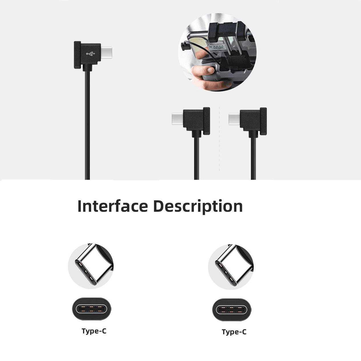 Cable de transferencia de datos USB C a USB C 15 cm Negro