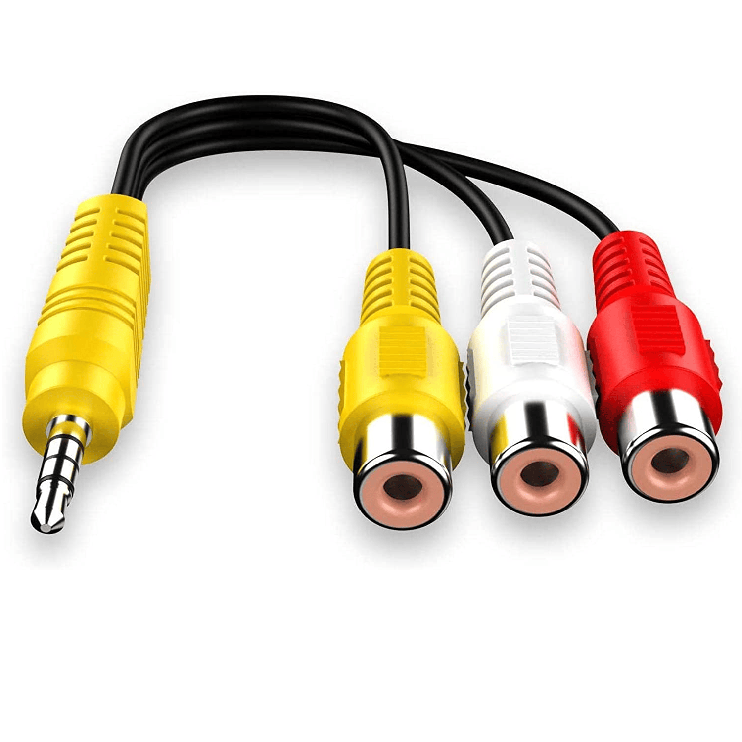 Cable de video 3x RCA hembra a 3.5 de 4 pines 0.15 M Blanco
