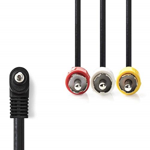 Cable de video AV JACK 3.5/M-RCA/M 1.5 M Negro