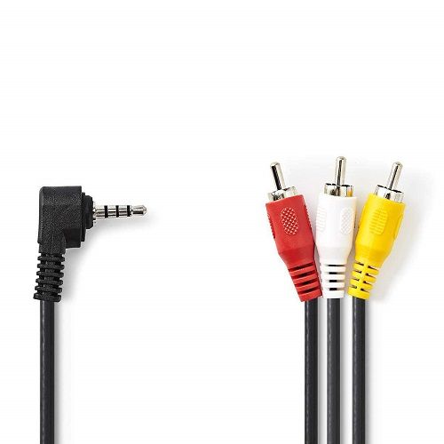 Cable de video AV JACK 3.5/M-RCA/M 1.5 M Negro