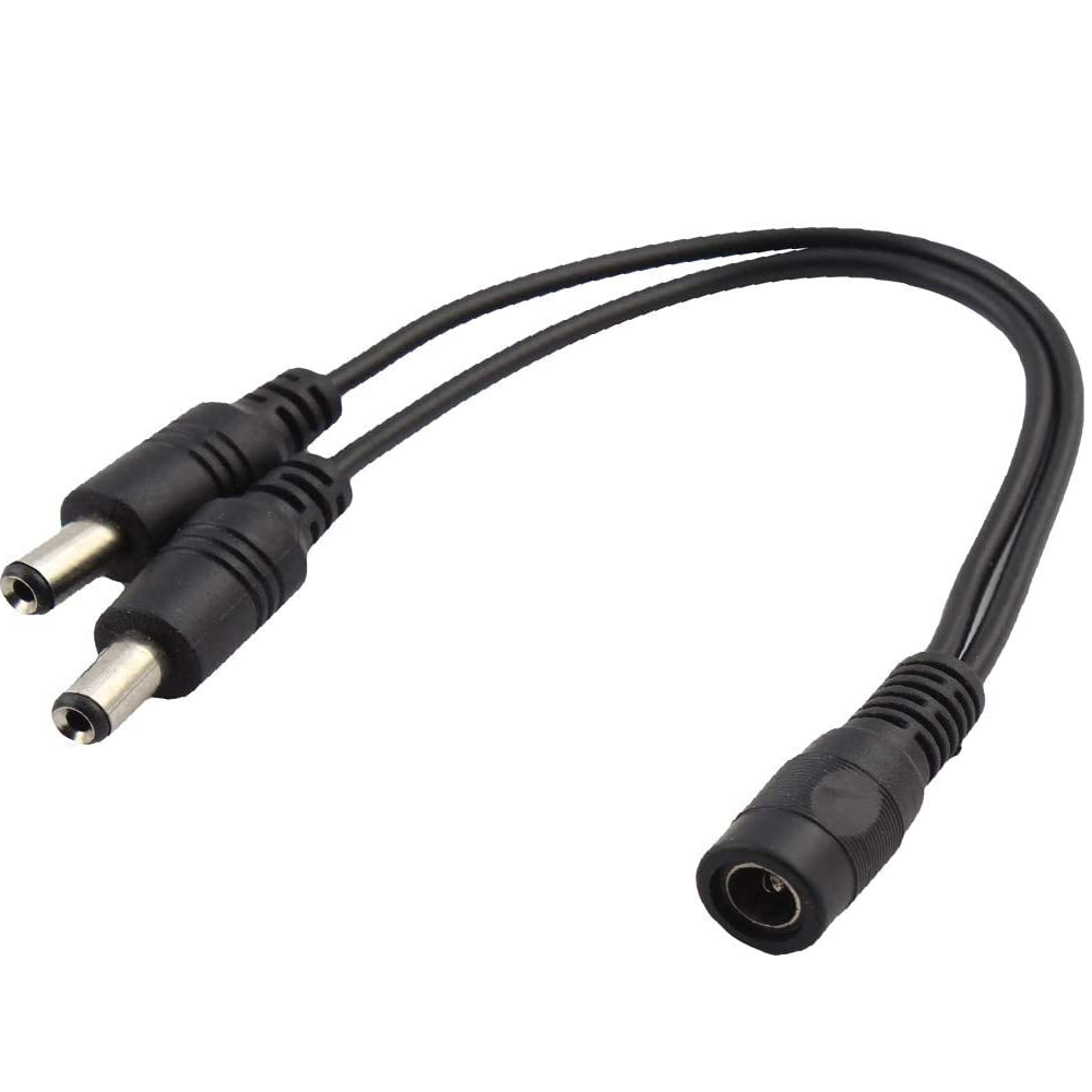 Cable Divisor Corriente CC para CCTV 5.5x2.1mm 0.15 M Negro
