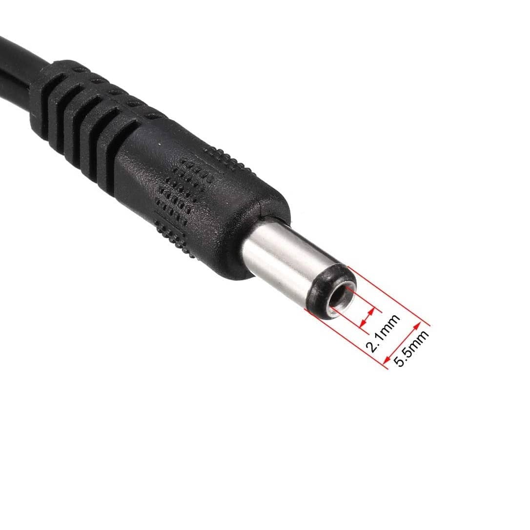 Cable Divisor Corriente CC para CCTV 5.5x2.1mm 0.15 M Negro