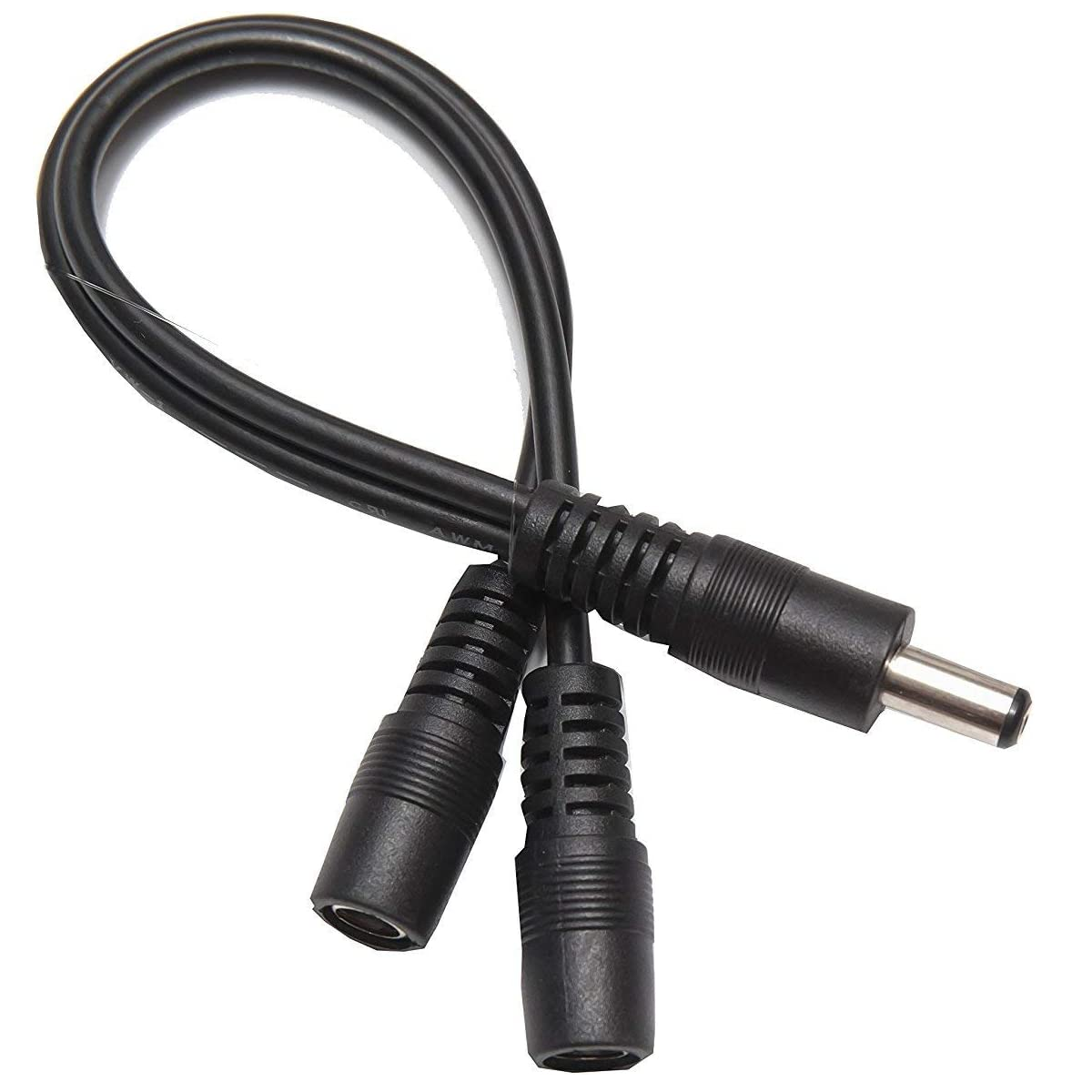 Cable Divisor Corriente CC para CCTV 5.5x2.1mm macho 0.30 M Negro