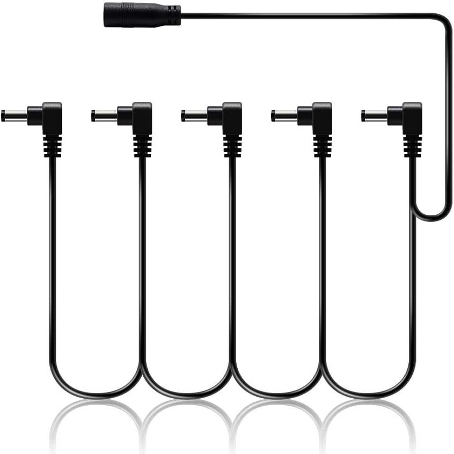 Cable Divisor Corriente DC 9V de 5 salidas 5.5x2.1mm  Negro