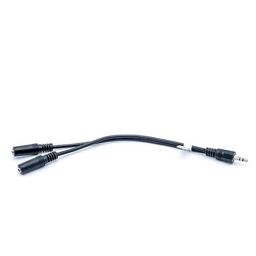 Cable divisor de audio estereo 2x Jack 3.5mm hembra a 3.5mm 0.20 M Negro