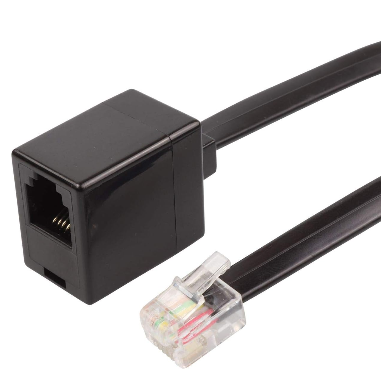 Cable extensor teléfono RJ11 6P4C 10 M Negro
