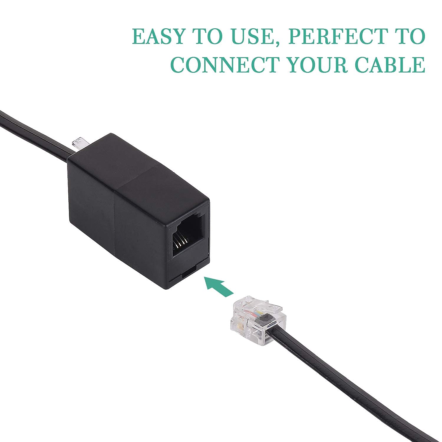 Cable extensor teléfono RJ11 6P4C 3 M Negro