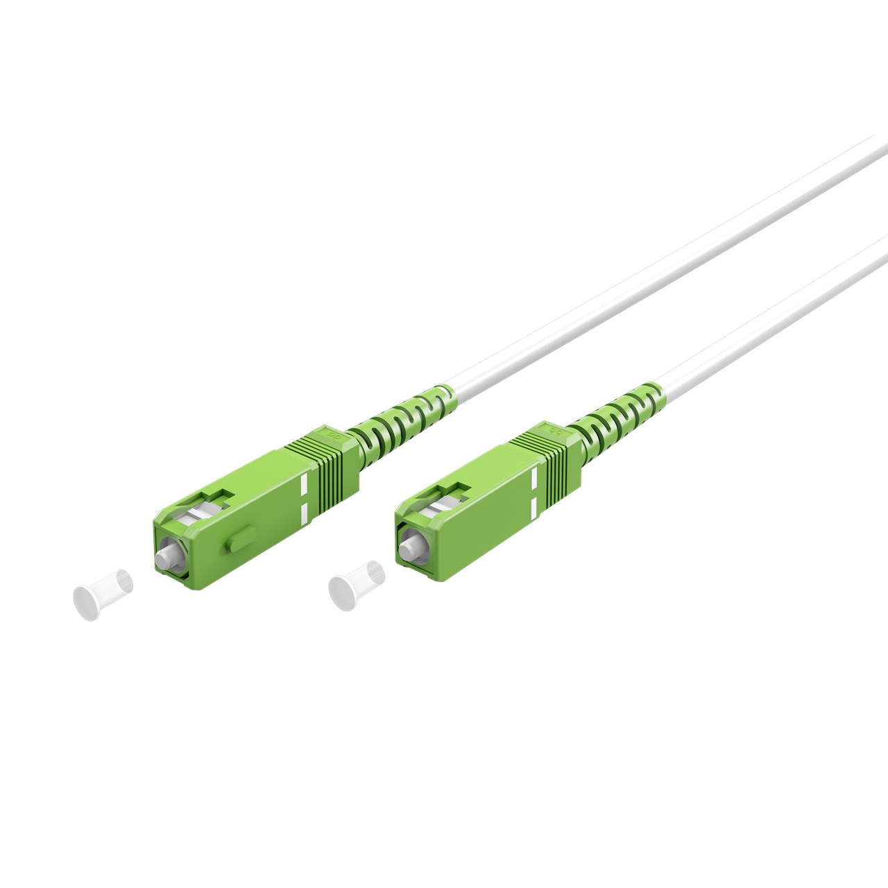 Cable fibra optica SC-APC monomodo simplex 9-125 10 M Blanco