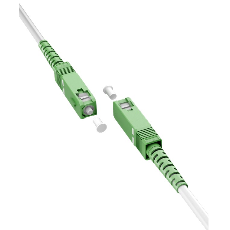 Cable fibra optica SC-APC monomodo simplex 9-125 10 M Blanco