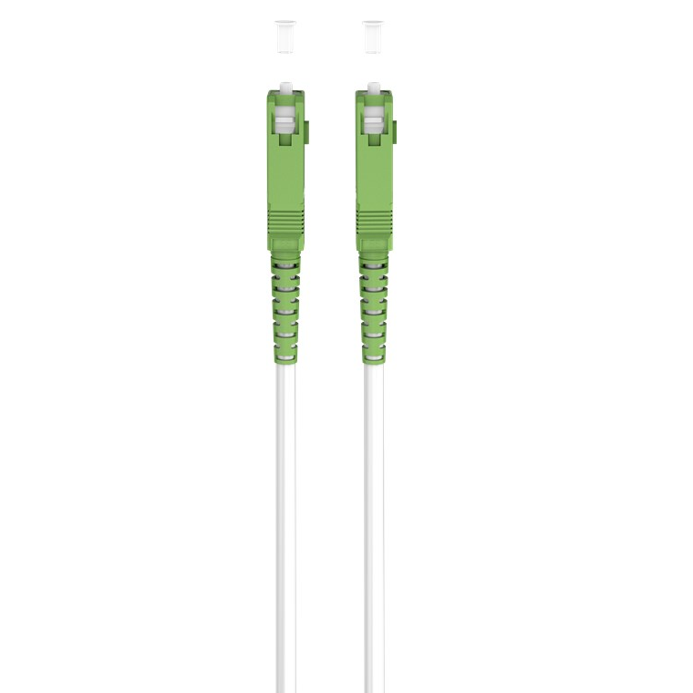 Cable fibra optica SC-APC monomodo simplex 9-125 10 M Blanco