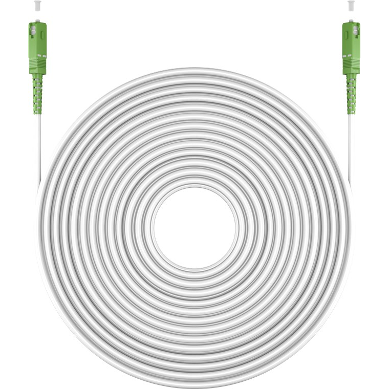 Cable fibra optica SC-APC monomodo simplex 9-125 10 M Blanco