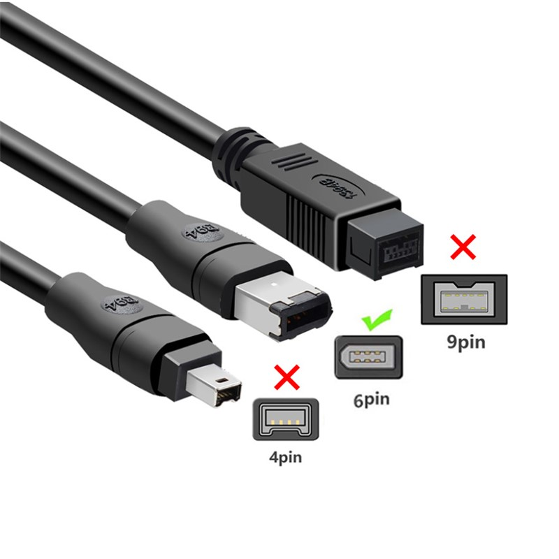 Cable Firewire 400 IEEE1394A 6 pin a 6 pin 1.8 M Negro