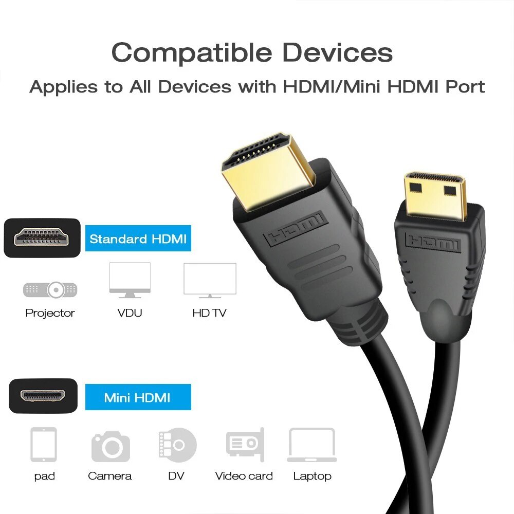 Cable HDMI tipo A macho - Tipo C mini HDMI macho 1.5 M Negro