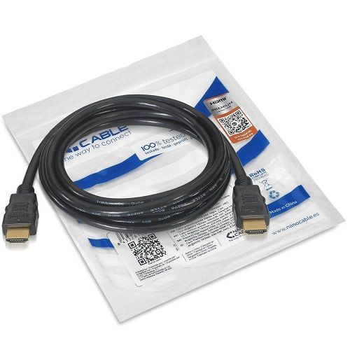 Cable HDMI v2.0 4K macho-macho certificado 1.5 M Negro