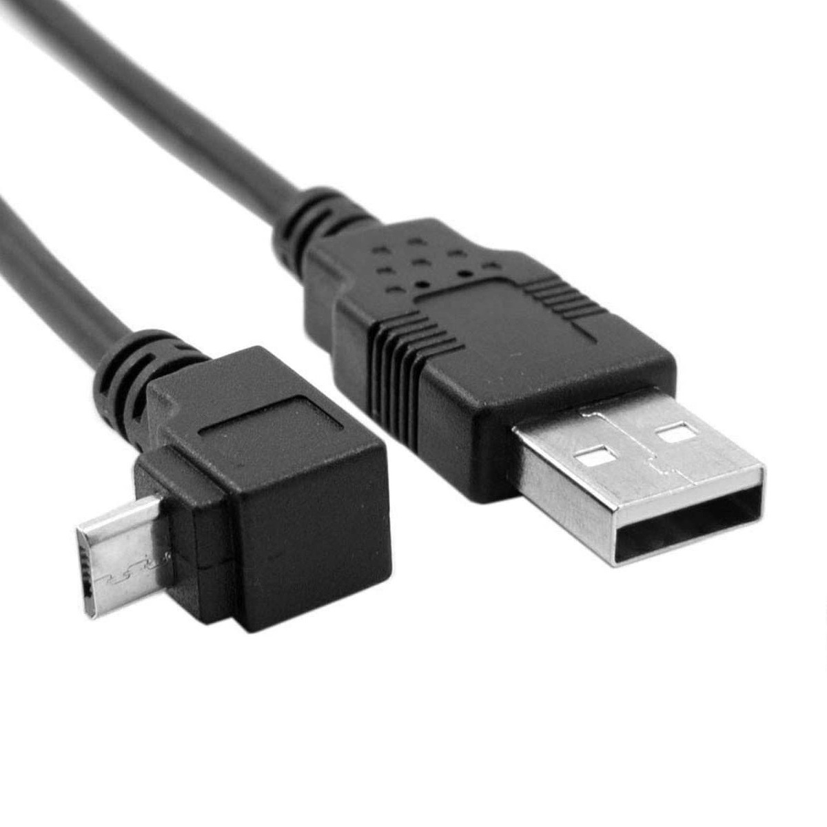 Cable Micro USB carga y sincronizacion Acodado 90 grados 1.8 M Negro