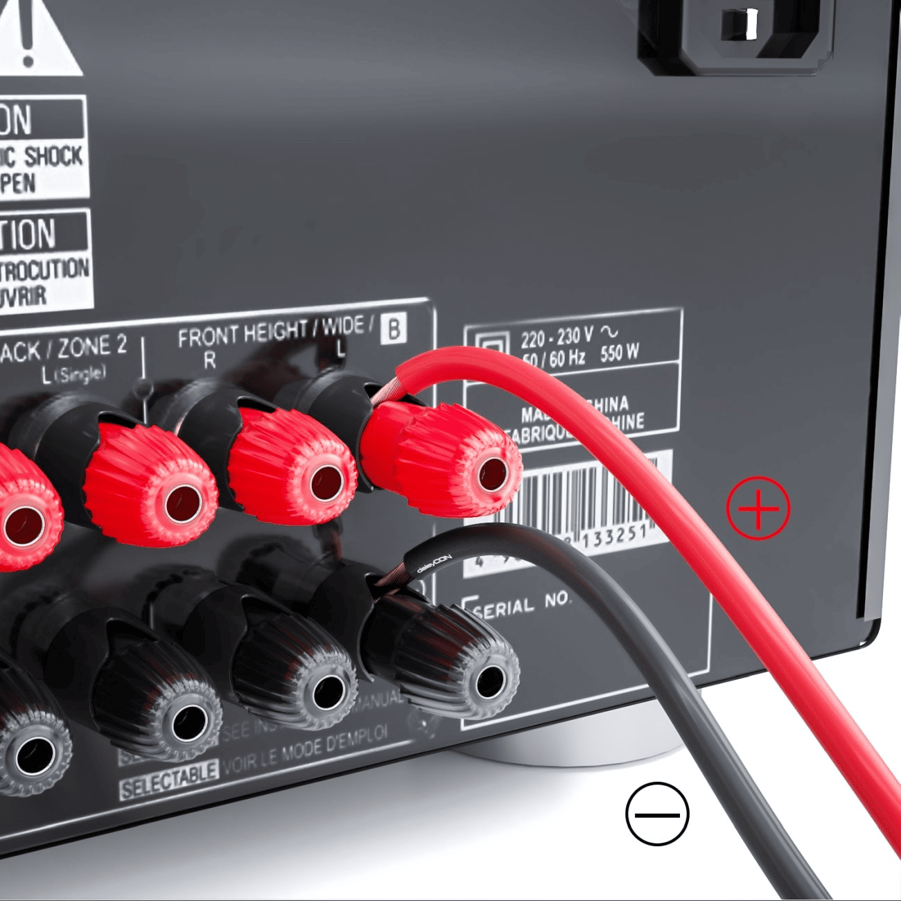 Cable de Altavoz - 2x 1,50 mm2 - 25,0 m - Brida - Negro / Rojo - DJMania