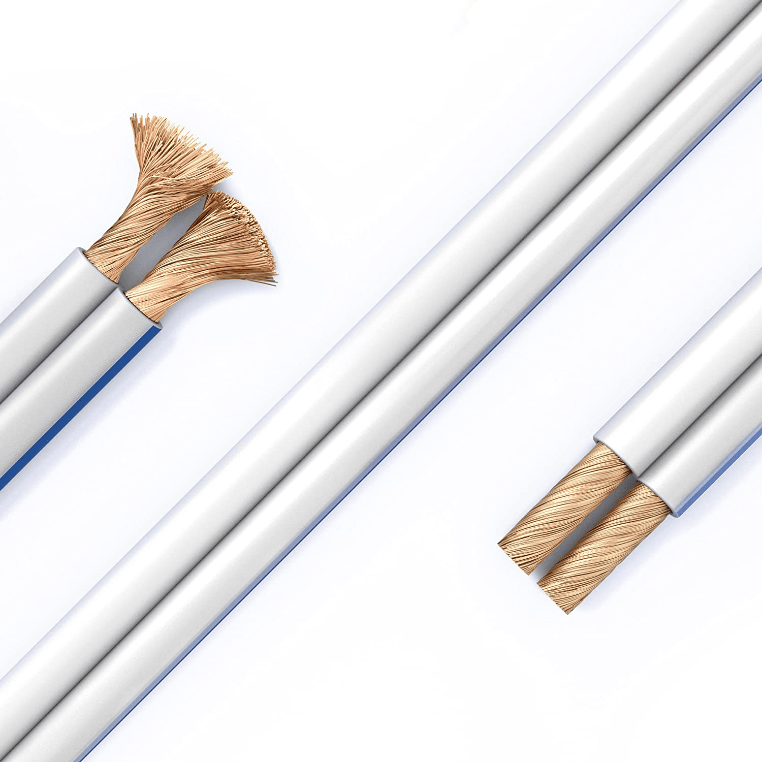 Cable para altavoz 2x 2.5 mm 100 M Blanco