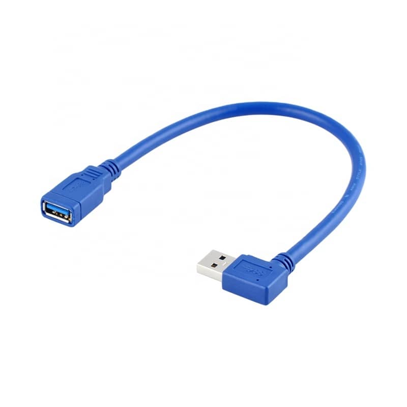 Cable prolongador USB 3.0 macho a hembra acodado 0.25 M Azul