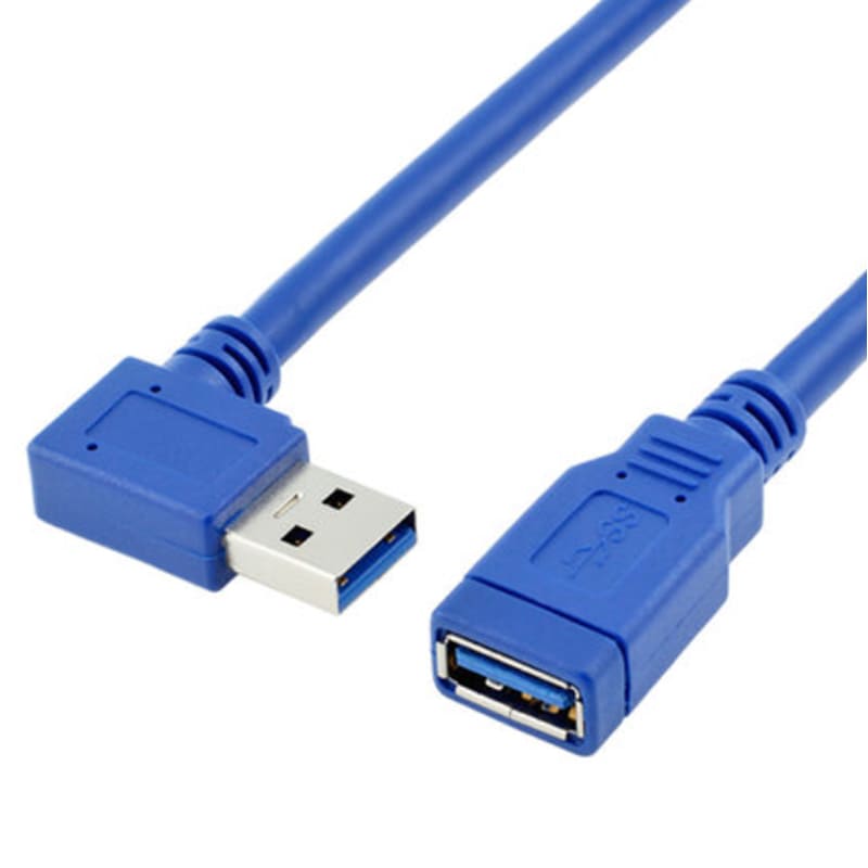 Cable prolongador USB 3.0 macho a hembra acodado 0.25 M Azul