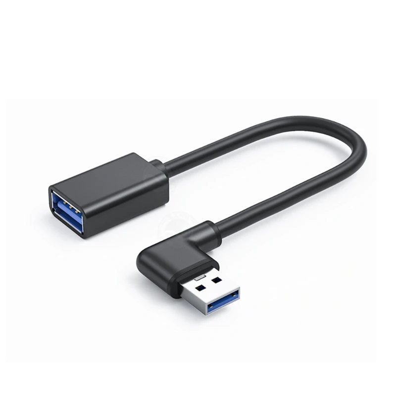 Cable prolongador USB 3.0 macho a hembra acodado 0.25 M Negro