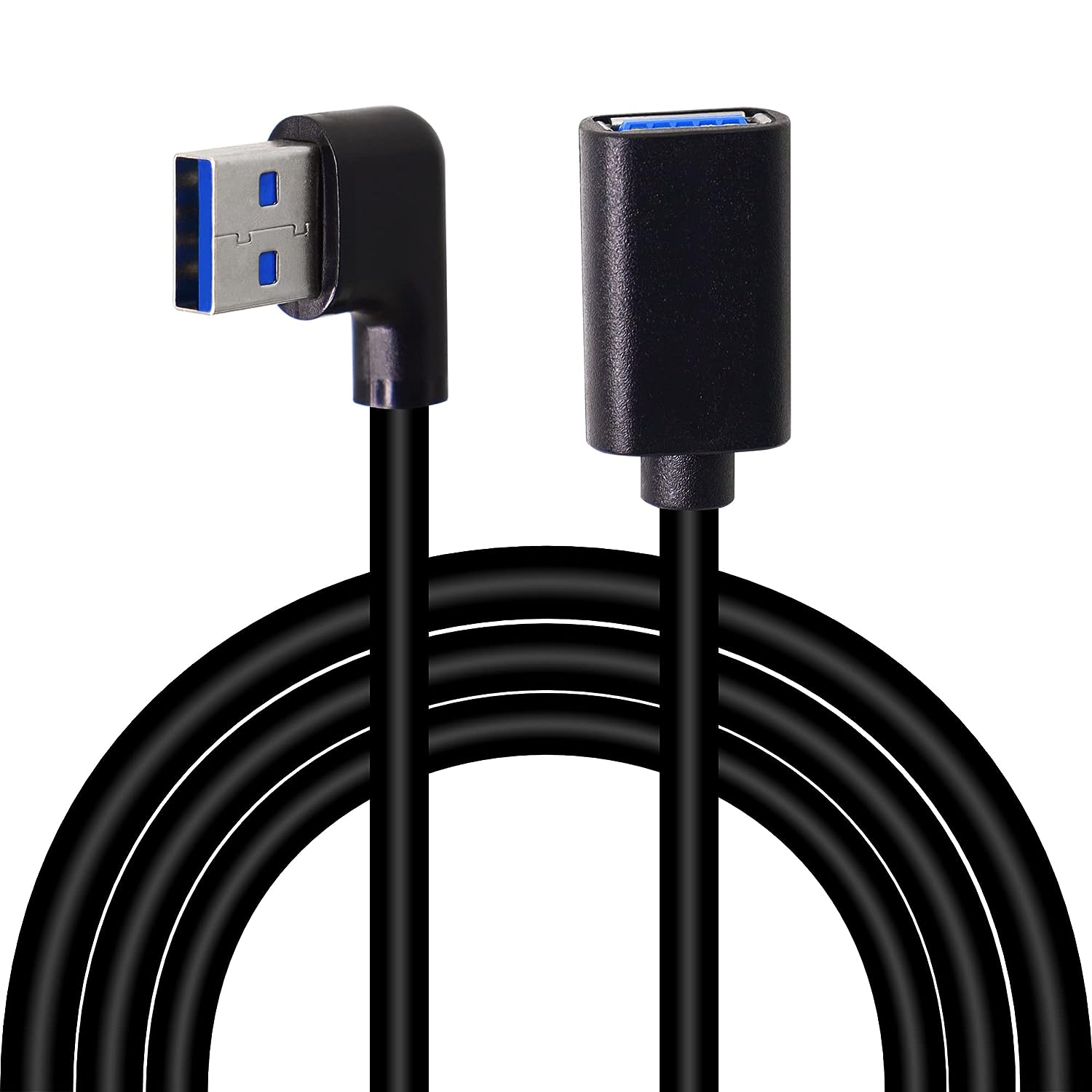 Cable prolongador USB 3.0 macho a hembra acodado 0.25 M Negro