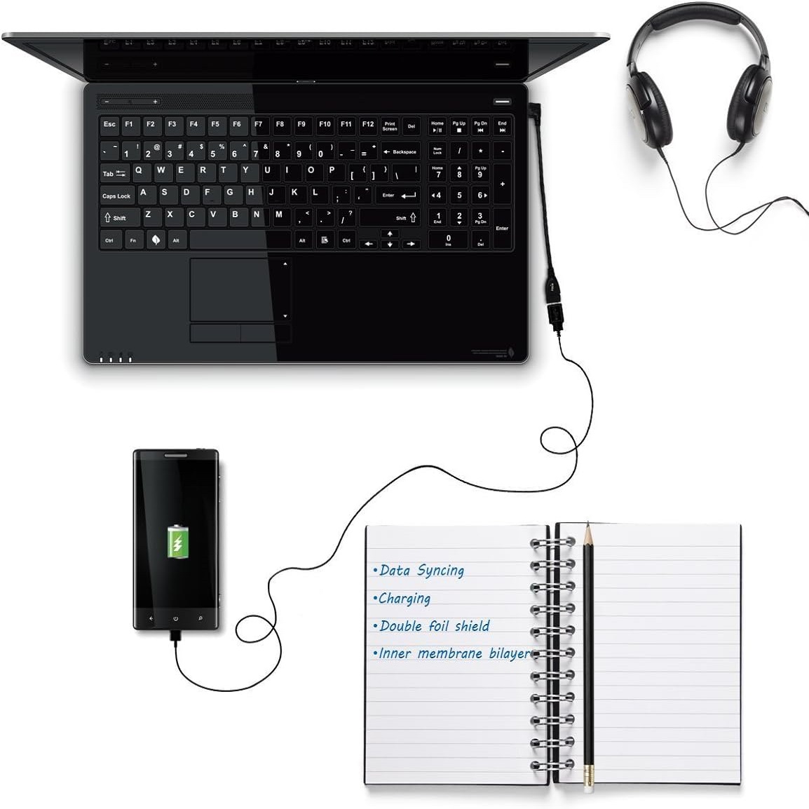 Cable prolongador USB 3.0 macho a hembra acodado 0.25 M Negro