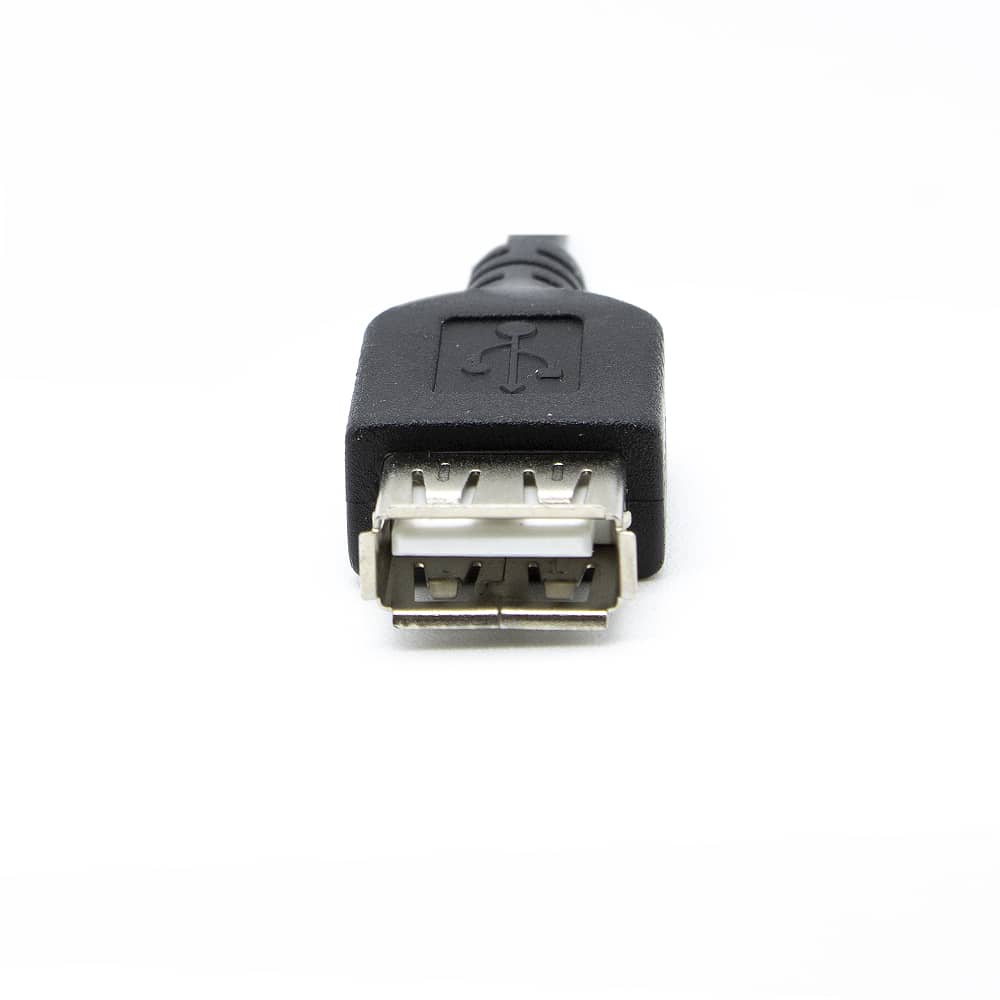 Cable prolongador USB hembra a USB macho 90 grados 0.15 M Negro