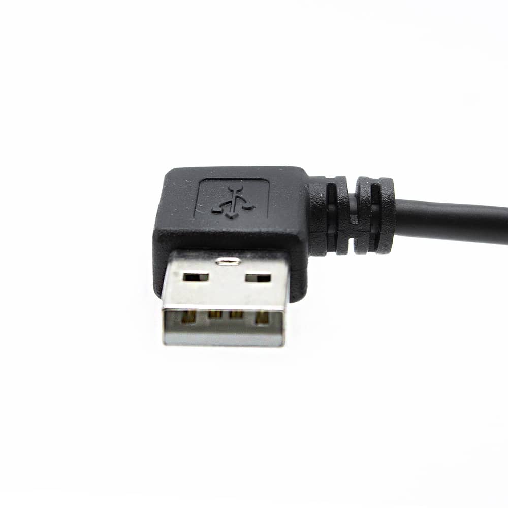 Cable prolongador USB hembra a USB macho 90 grados 0.15 M Negro