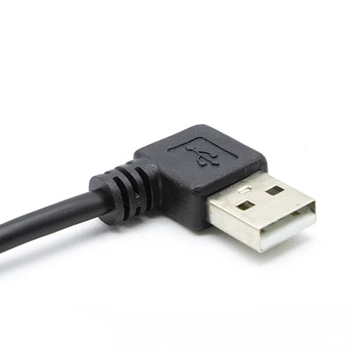 Cable prolongador USB hembra a USB macho 90 gradoss 0.15 M Negro