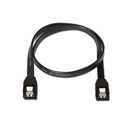 Cable SATA III DATOS 6G con anclajes 0.50 M Negro