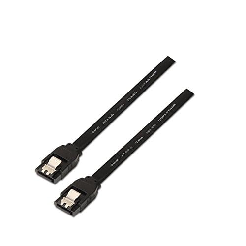 Cable SATA III DATOS 6G con anclajes 0.50 M Negro