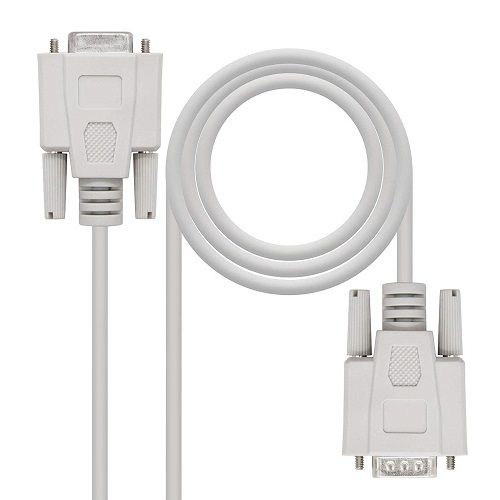 Cable serie null modem DB9 hembra -DB9 hembra 1.8 M Beige