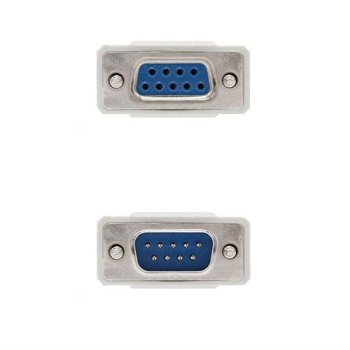 Cable serie null modem DB9 hembra -DB9 macho 1.8 M Beige