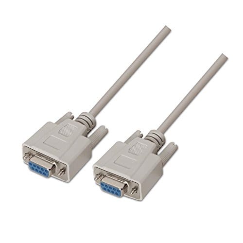 Cable serie null modem DB9 hembra -DB9 hembra 1.8 M Beige