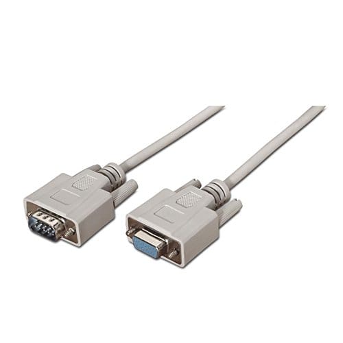 Cable serie null modem DB9 hembra -DB9 macho 1.8 M Beige