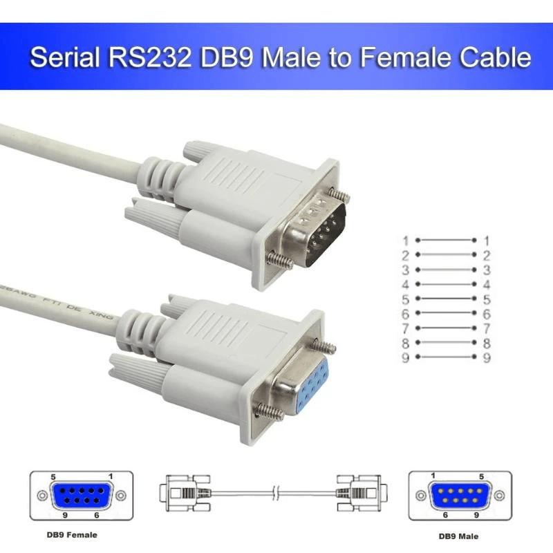 Cable serie RS232 DB9 macho - DB9 hembra 1.8 M Beige