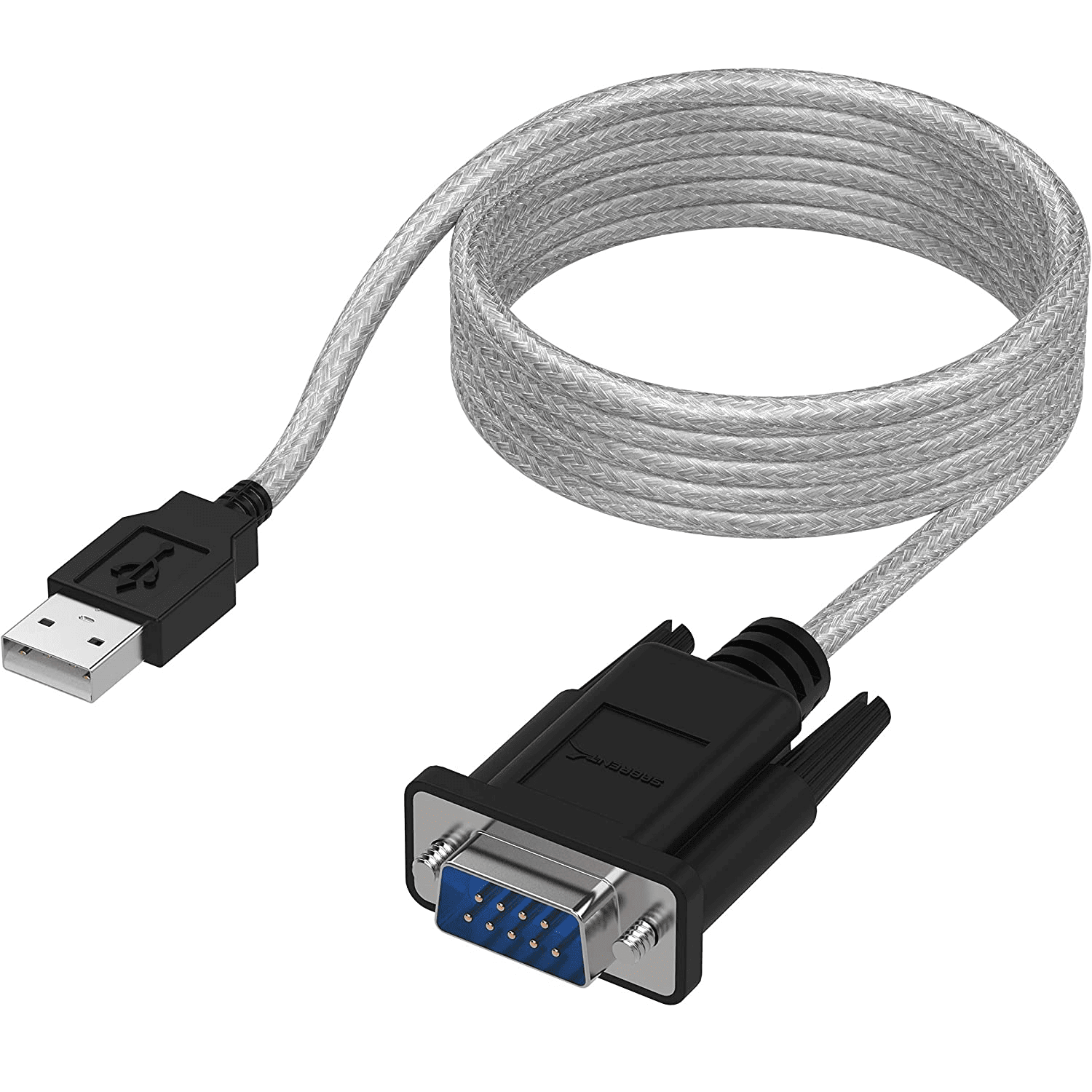 Cable serie RS232 macho a USB macho 1.5 M Transparente