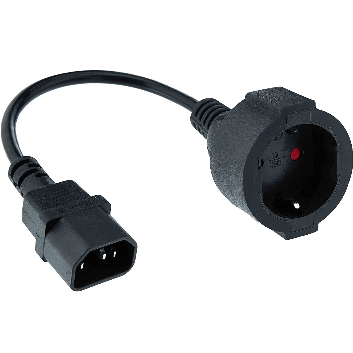 Cable Shucko Hembra a IEC C14 Macho 0.25 M Negro