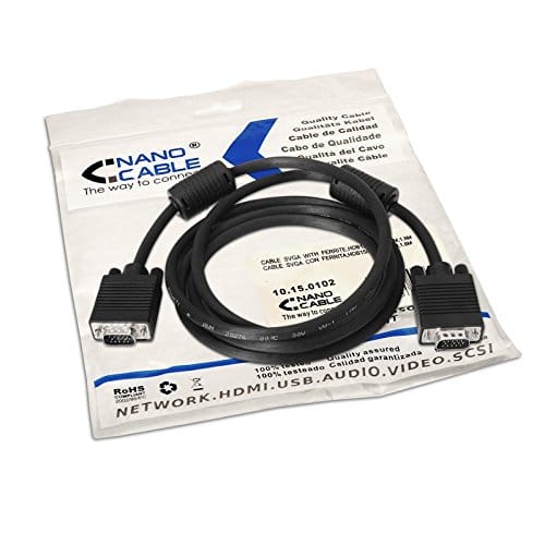 Cable SVGA con ferrita HDB15/M-HDB15/M 1.8 M Negro