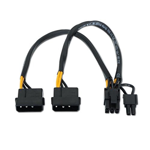 Cable de alimentacion para tarjeta grafica 2x MOLEX a PCI-E 0.20 M Neg