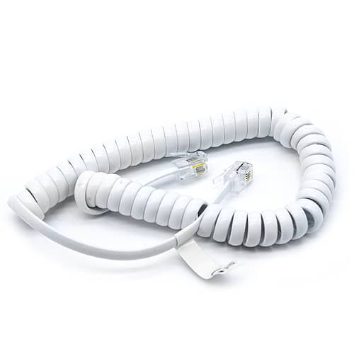 Cable telefonico espiral 4 hilos rj10 2 M Blanco