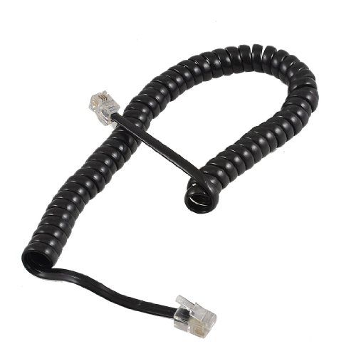 Cable telefonico espiral 4 hilos rj10 4 M Negro