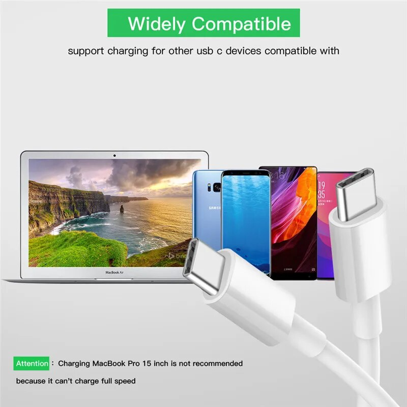 Cable USB 2.0 3A Tipo C macho - Tipo A macho 1 M Blanco