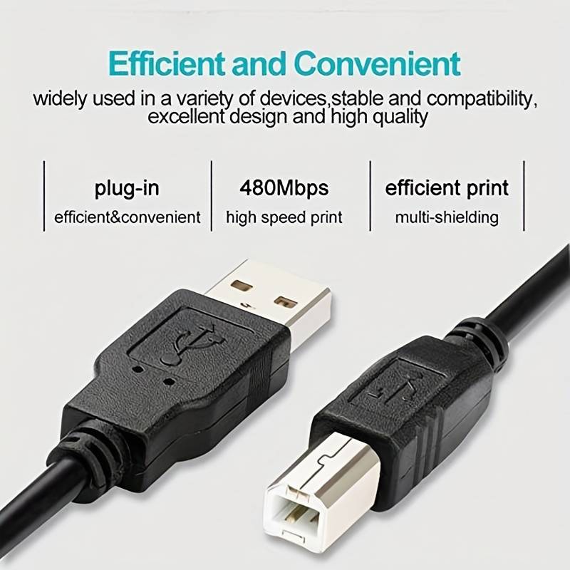 Cable USB 2.0 para impresora A/M-B/M 1.8 M Negro