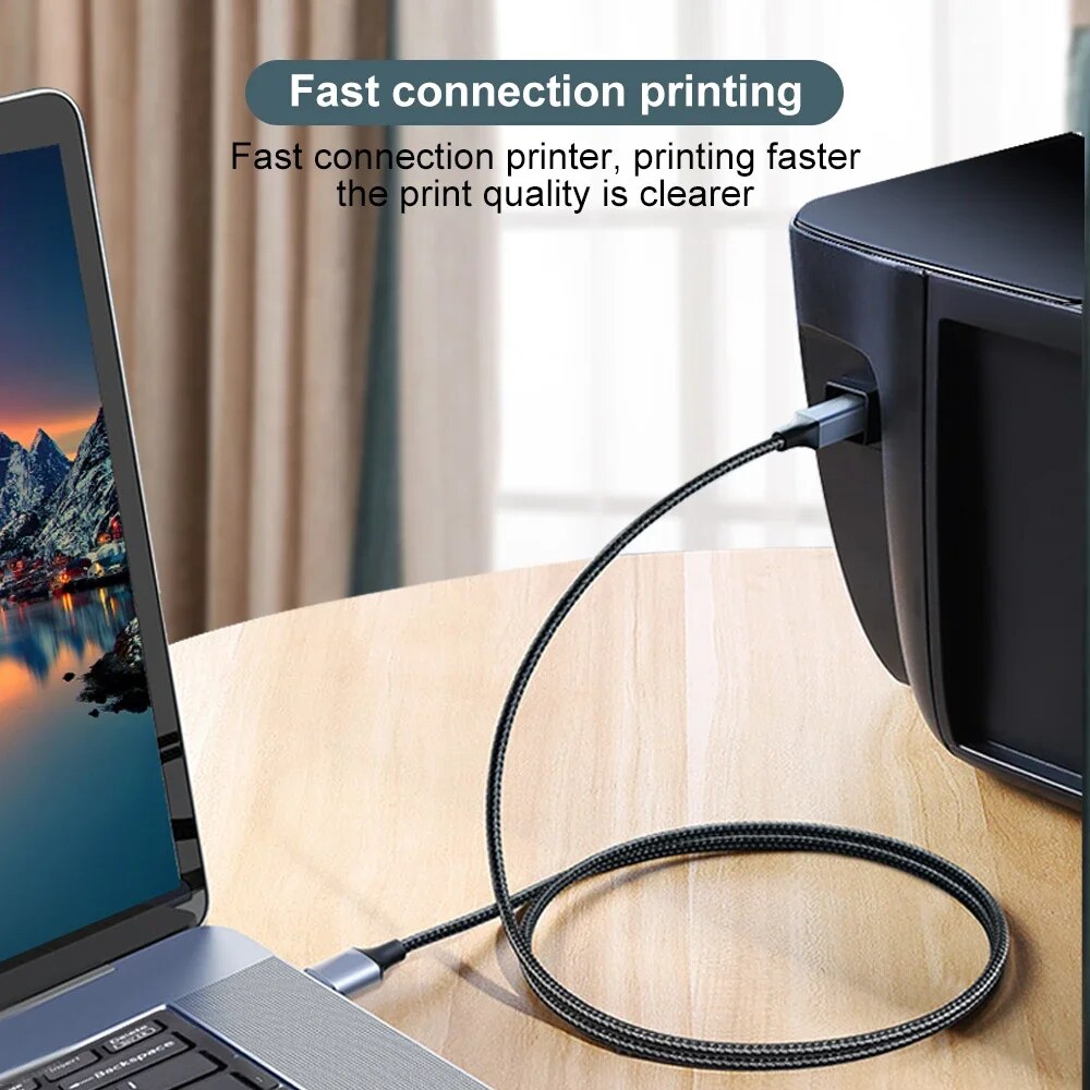 Cable USB 2.0 para impresora tipo B nylon 1 M Negro
