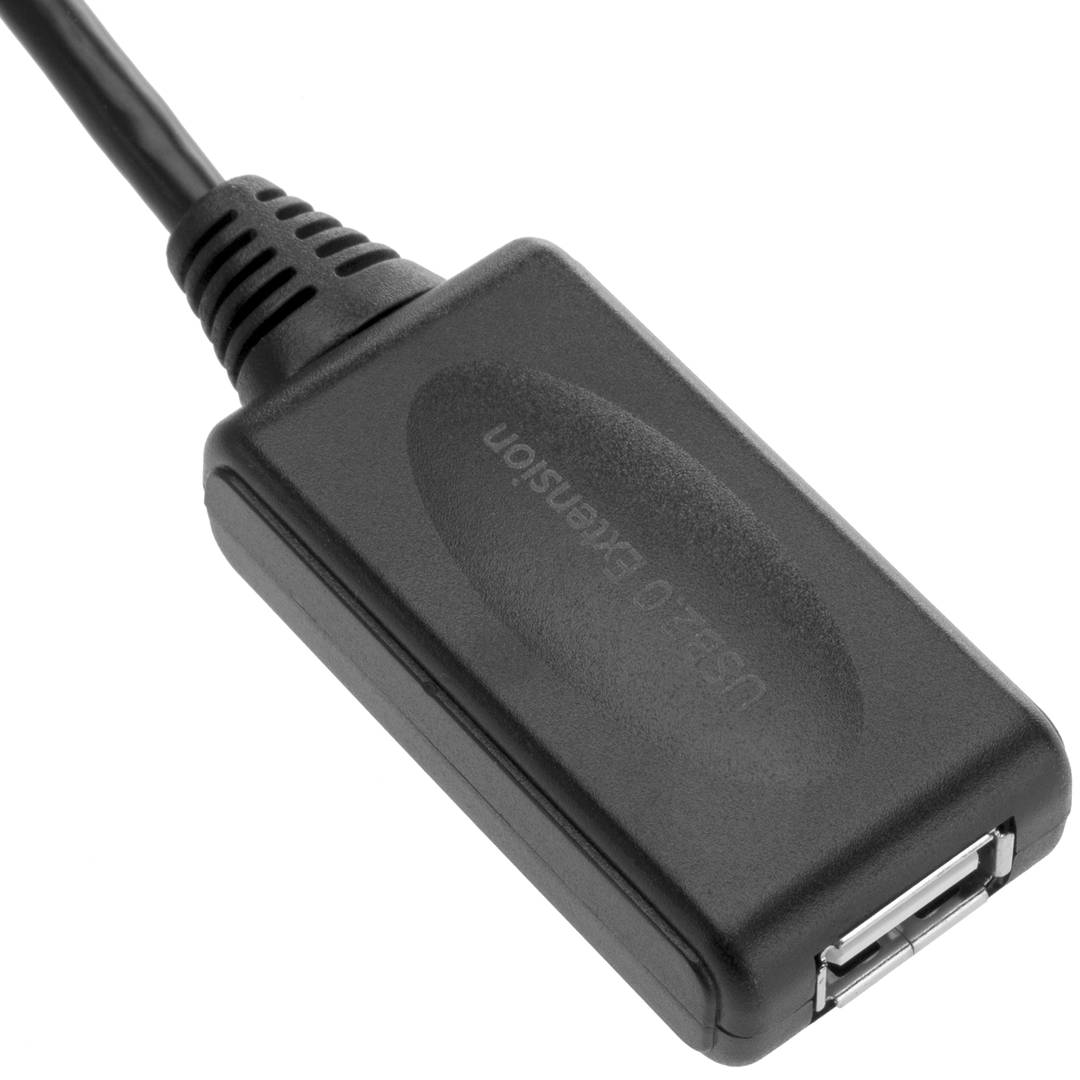Cable USB 2.0 prolongador con Amplificador macho-hembra 15 M Negro